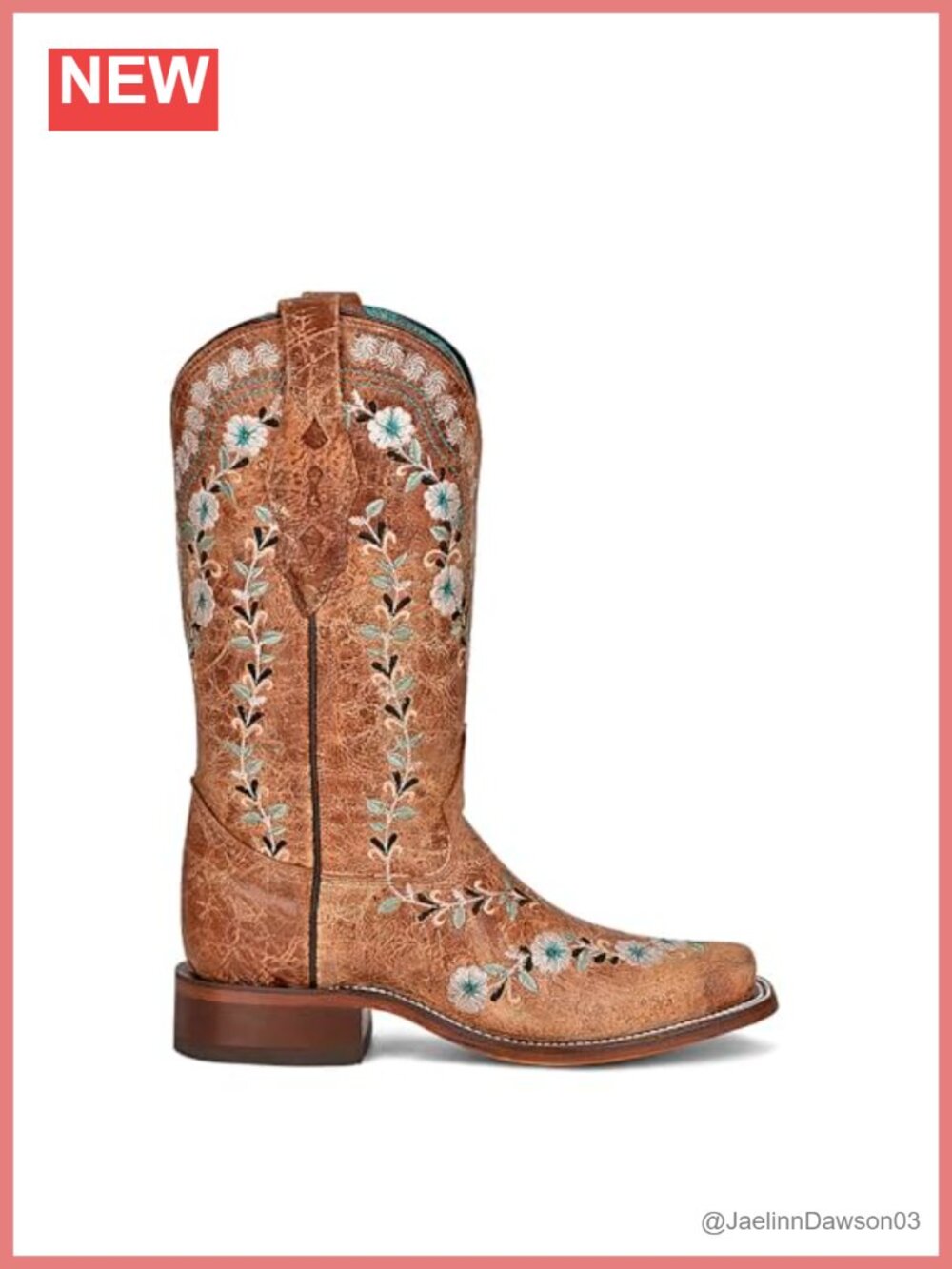 Handcrafted Leather Western Boots Glow in Dark Floral